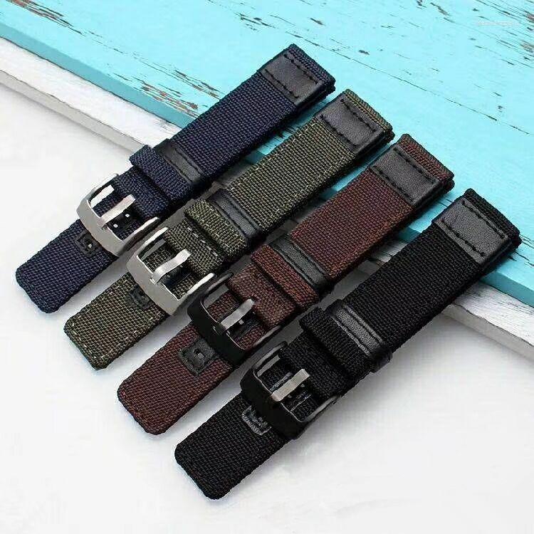 Watch Bands Durable Canvas Fabric Strap Genuine Leather Ballistic Nylon Bracelets With Black Buckle 20mm 22mm 24mm
Watch Bands Durable Canvas Fabric Strap Genuine Leather Ballistic Nylon Bracelets With Black Buckle 20mm 22mm 24mm