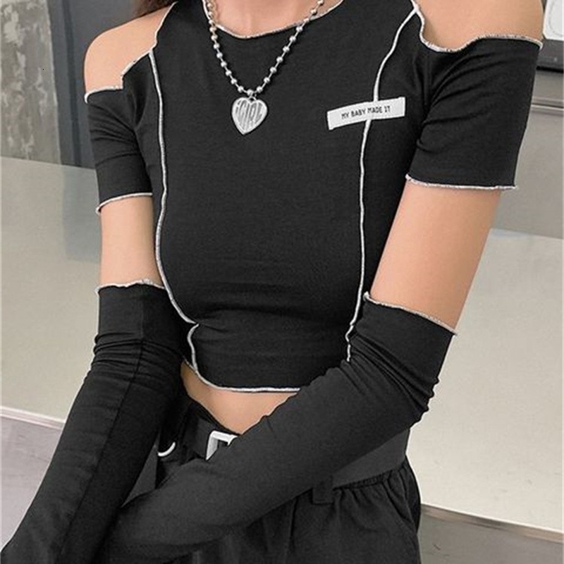 Women's Goth Dark Women Black Gothic Crop Tops Open Shoulder Sleeve Casual Fashion Hip Hop Tee 230311
Women's Goth Dark Women Black Gothic Crop Tops Open Shoulder Sleeve Casual Fashion Hip Hop Tee 230311