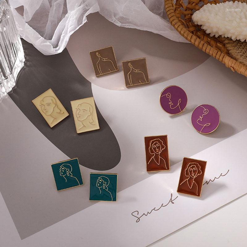 Stud Earrings GSOLD Vintage Geometric Abstract Face Multicolor Enamel Square Earring Women Simple Classic Alloy Jewelry Accessories
Stud Earrings GSOLD Vintage Geometric Abstract Face Multicolor Enamel Square Earring Women Simple Classic Alloy Jewelry Accessories