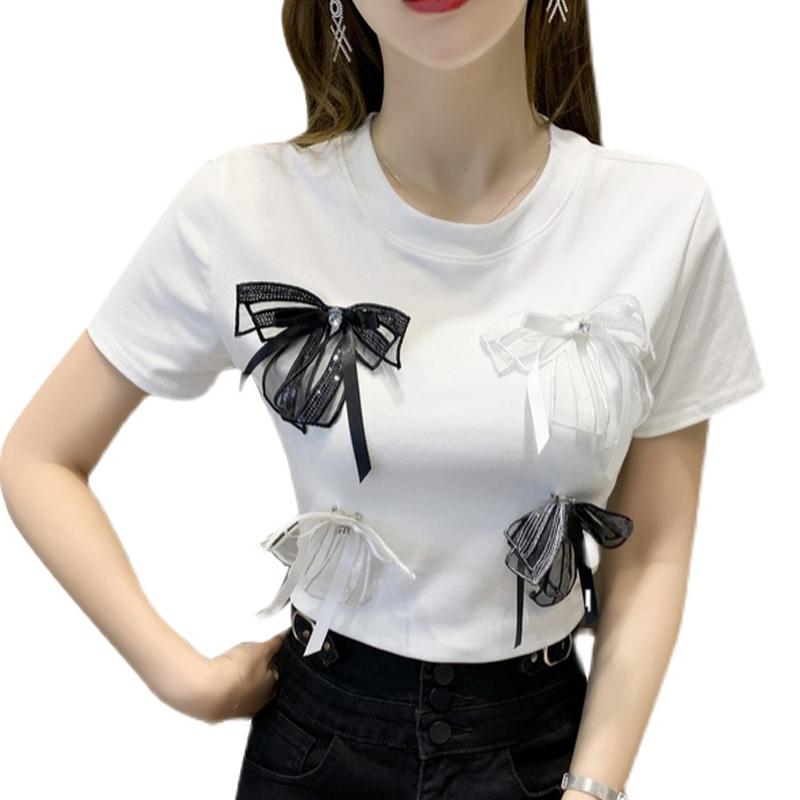 Women's T Shirts Sweet O Neck 2023 Short-sleeved Tees Three-dimensional Flower Butterfly Bow Young Girl Cute Solid Summer 621F, Black
Women's T Shirts Sweet O Neck 2023 Short-sleeved Tees Three-dimensional Flower Butterfly Bow Young Girl Cute Solid Summer 621F, Black