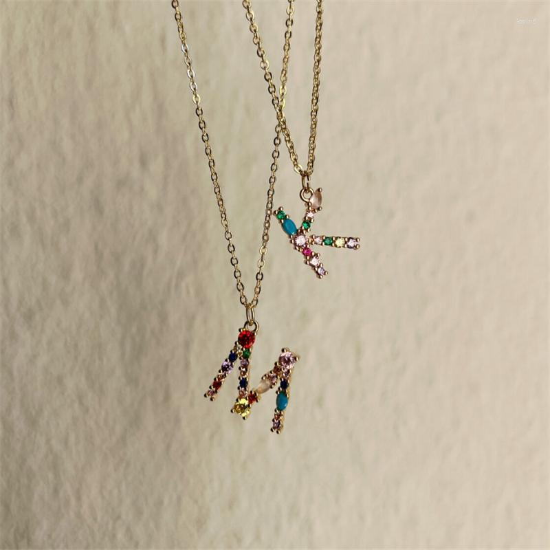 Pendant Necklaces Delicate Rainbow Letter Fine Necklace Initial Jewelry Accessories With Colorful Stones Alphabet Crystal Steel
Pendant Necklaces Delicate Rainbow Letter Fine Necklace Initial Jewelry Accessories With Colorful Stones Alphabet Crystal Steel