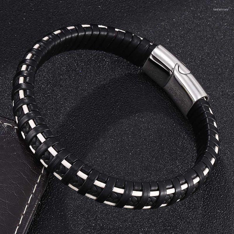 Charm Bracelets Fashion Braided Leather Bracelet Men Jewelry Punk S.Steel Magnetic Clasp Casual Wristband Vintage SP0405
Charm Bracelets Fashion Braided Leather Bracelet Men Jewelry Punk S.Steel Magnetic Clasp Casual Wristband Vintage SP0405