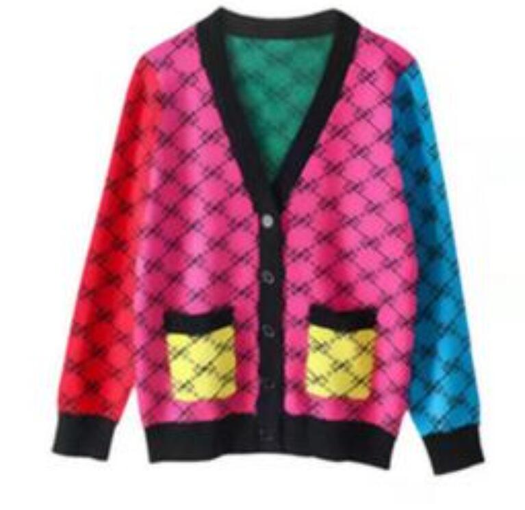V-neck Women Sweaters Designer Jacket High Luxury Rhombus Checkered Oversized Sweaters Street Fashion Coat, 09
V-neck Women Sweaters Designer Jacket High Luxury Rhombus Checkered Oversized Sweaters Street Fashion Coat, 09