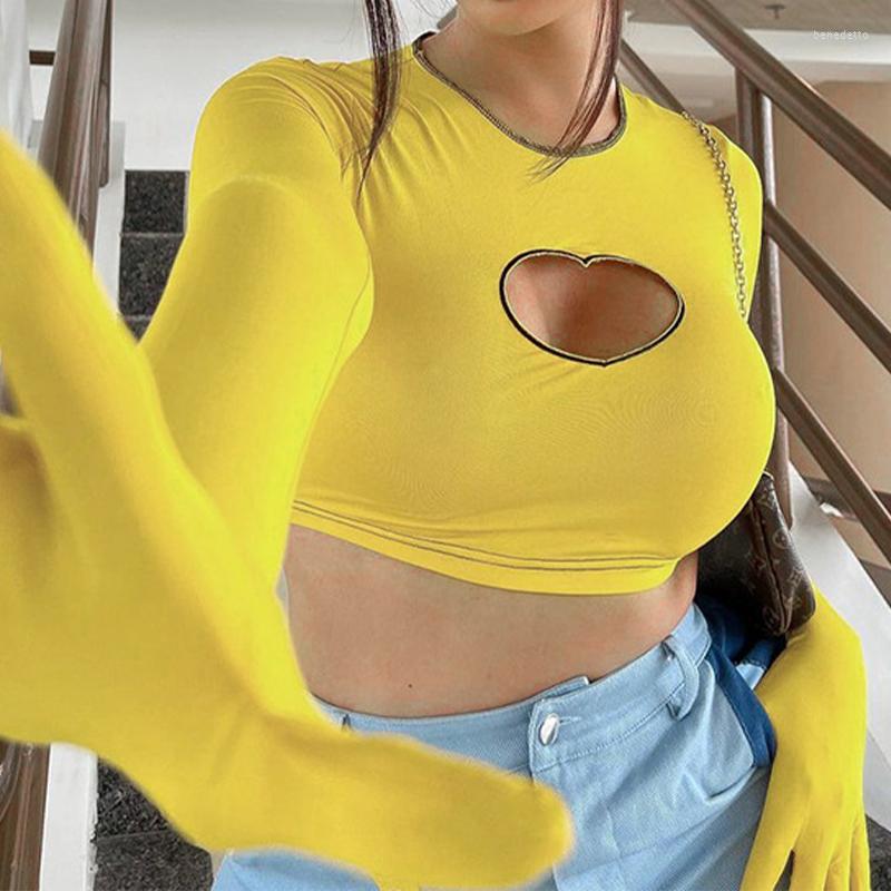 Women' T Shirts Y2k Fashion Women Contrast Color T-Shirt 2023 Full Sleeve With Gloves Crew Neck Heart Hollow Out Casual Sexy Crop Top, Yellow
Women' T Shirts Y2k Fashion Women Contrast Color T-Shirt 2023 Full Sleeve With Gloves Crew Neck Heart Hollow Out Casual Sexy Crop Top, Yellow