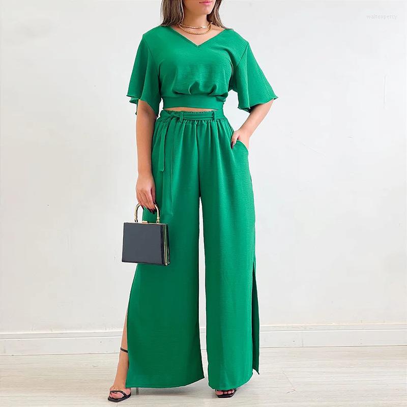 Women' Tracksuits Elegant Side Split Loose Office Outfits Fashion V-neck Blouse & Wide Leg Pant Suit Women Casual Short Sleeve Solid, 02 rose red
Women' Tracksuits Elegant Side Split Loose Office Outfits Fashion V-neck Blouse & Wide Leg Pant Suit Women Casual Short Sleeve Solid, 02 rose red