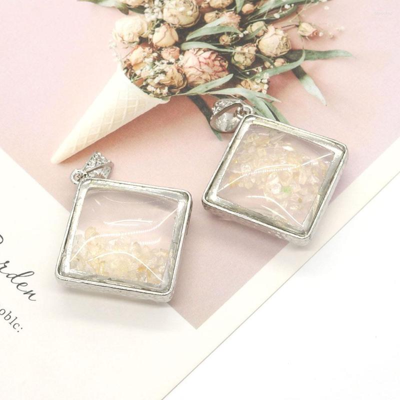 Pendant Necklaces Exquisite Clear Glass Diagonal Square 43x47mm Gravel Charm Fashion Ideas DIY Necklace Earrings Making Jewelry Accessory
Pendant Necklaces Exquisite Clear Glass Diagonal Square 43x47mm Gravel Charm Fashion Ideas DIY Necklace Earrings Making Jewelry Accessory