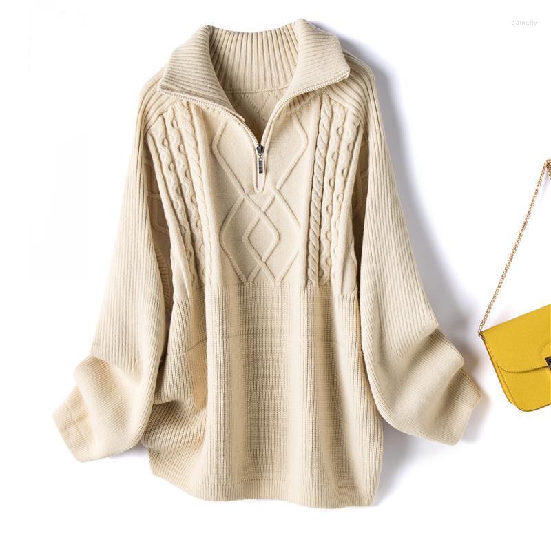 Women's Sweaters Autumn Winter 2023 Loose Casual Sweater Women Thickened Warm Knitting Pullover Long Sleeve High Neck Zipper Female Jacket, Beige
Women's Sweaters Autumn Winter 2023 Loose Casual Sweater Women Thickened Warm Knitting Pullover Long Sleeve High Neck Zipper Female Jacket, Beige