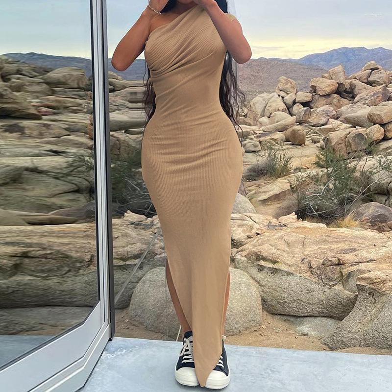 Casual Dresses 2023 Spring Summer Women Solid Color Pleated Inclined Shoulder Slit Long Dress Party Sexy Street Black Grey Club Sheath, Gray
Casual Dresses 2023 Spring Summer Women Solid Color Pleated Inclined Shoulder Slit Long Dress Party Sexy Street Black Grey Club Sheath, Gray