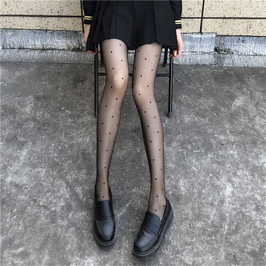 Spring and summer thin super transparent sexy JK black silk stockings female white pantyhose anti hook jacquard bottom, White thigh lace dots
Spring and summer thin super transparent sexy JK black silk stockings female white pantyhose anti hook jacquard bottom, White thigh lace dots