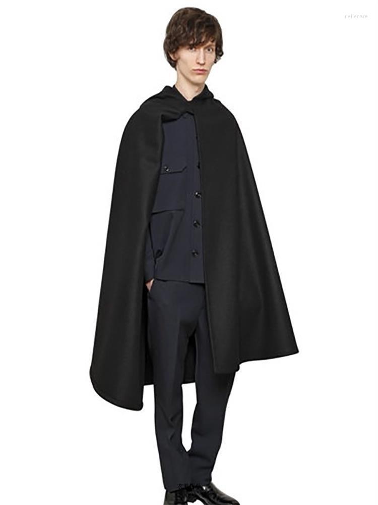 Men's Wool & Blends Coat Cloak Black Medium Long Fashion Personalized Windbreaker Large Loose Hooded Simple Retro CoatMen's Nell22
Men's Wool & Blends Coat Cloak Black Medium Long Fashion Personalized Windbreaker Large Loose Hooded Simple Retro CoatMen's Nell22