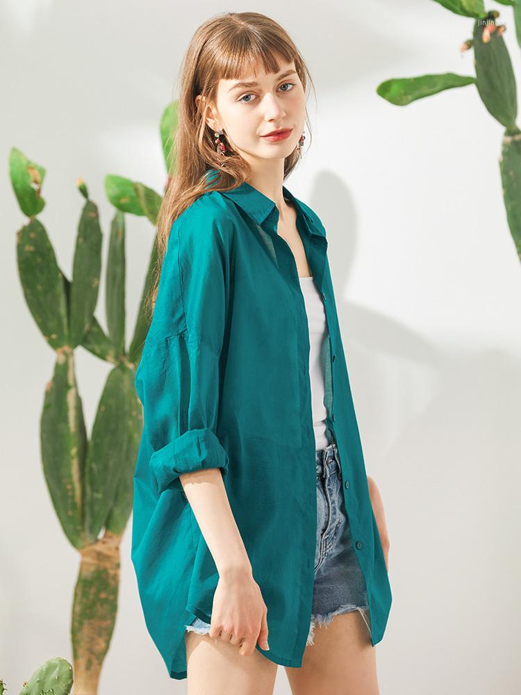 Women' Blouses Miccbeirn 2023 Autumn 100 Cotton Solid Blouse For Women Purple And Grreen Shirts ZHI80763, Green
Women' Blouses Miccbeirn 2023 Autumn 100 Cotton Solid Blouse For Women Purple And Grreen Shirts ZHI80763, Green