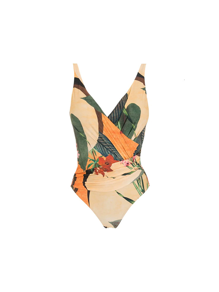 Women's Swimwear Vintage Women Ra Print Bikini Sets Swimsuit Skirt Sexy Asymmetrical Female Cover Up Beach Bathing Suits 230313