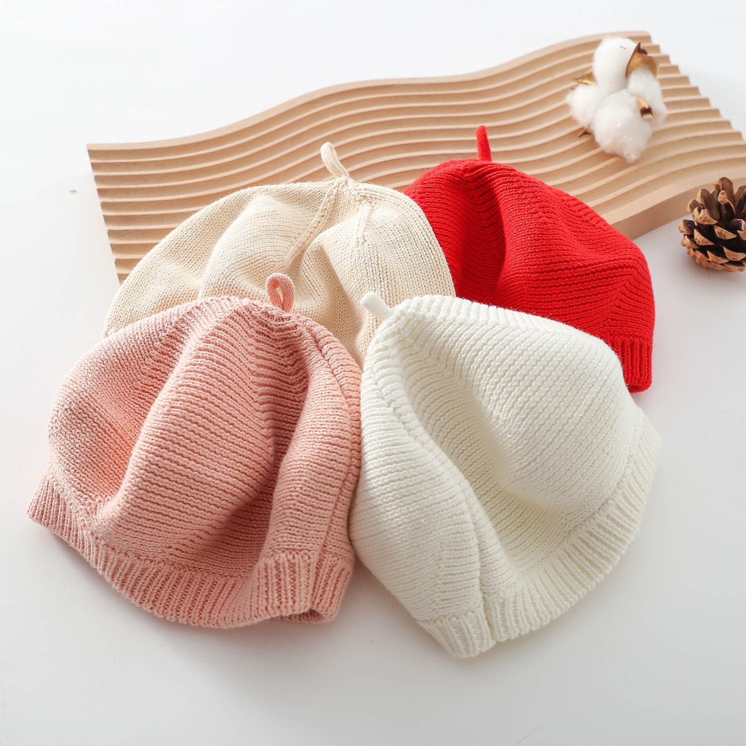 Caps Hats Autumn born Baby Girls Berets Infant Baby Girls Boys Casual Woolen Hat Toddler Kids Cotton Knitting Caps 230313