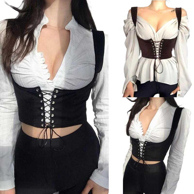Belts Gothic Punk Sexy Vintage Bandage Corset Aesthetic Eyelet Lace Up Skinny Corsets Grunge Goth Accessories Dress Decoration, Black
Belts Gothic Punk Sexy Vintage Bandage Corset Aesthetic Eyelet Lace Up Skinny Corsets Grunge Goth Accessories Dress Decoration, Black
