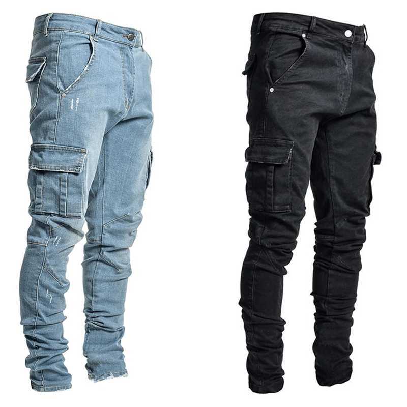 Men' Multi-Pocket Cargo Jeans: Casual Cotton Denim Trousers with Fashionable Pencil Cut, Ideal for Everyday Wear, Black
Men' Multi-Pocket Cargo Jeans: Casual Cotton Denim Trousers with Fashionable Pencil Cut, Ideal for Everyday Wear, Black