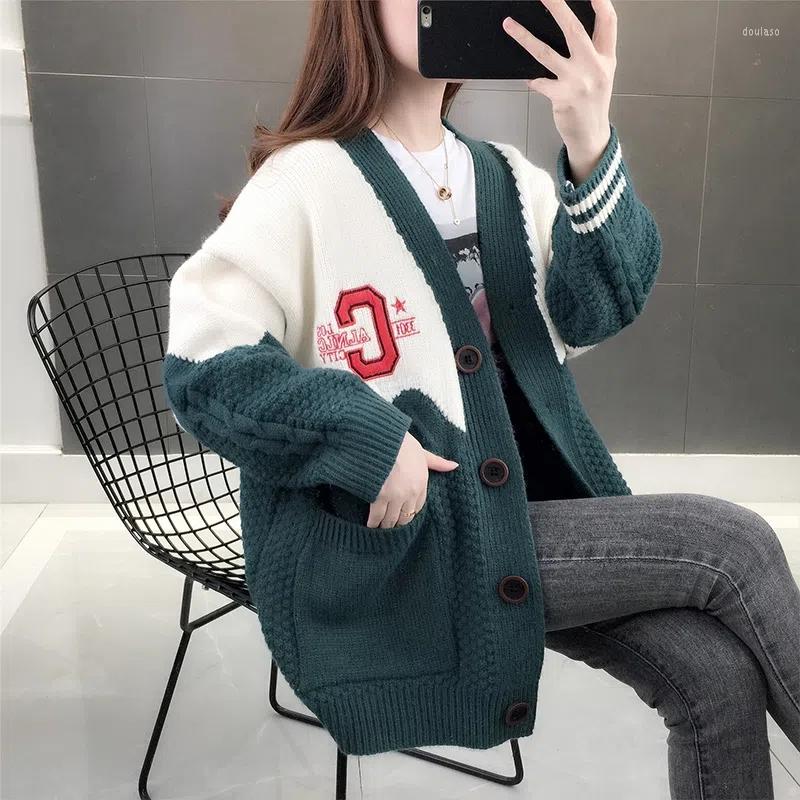 Women's Knits Women 2023 Autumn Winter V-Neck Casual Loose Warm Knitting Streetwear Femme Cashmere Cardigan Sweater, Sky blue
Women's Knits Women 2023 Autumn Winter V-Neck Casual Loose Warm Knitting Streetwear Femme Cashmere Cardigan Sweater, Sky blue