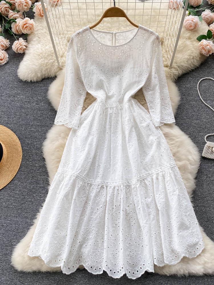 Casual Dresses ZCWXM Summer 2-piece Set French Fairy Cotton Linen White Dress Women Chic Three Quarter Sleeve O-neck Korean Beach Lace
Casual Dresses ZCWXM Summer 2-piece Set French Fairy Cotton Linen White Dress Women Chic Three Quarter Sleeve O-neck Korean Beach Lace