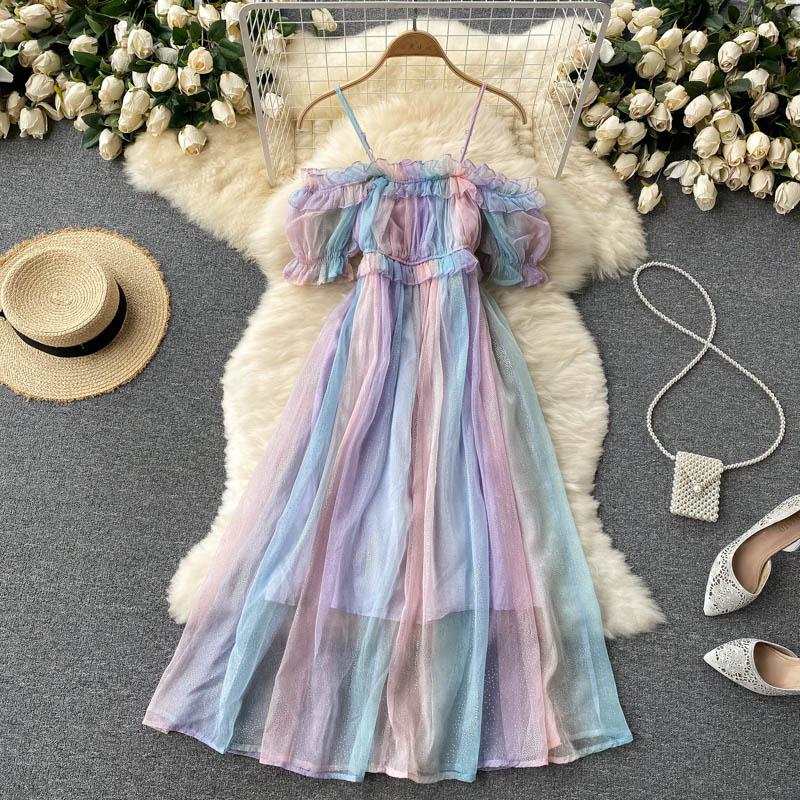 Casual Dresses Zcwxm Summer Sexy Off Shoulder Design Gradient Strap Dress Women Korean Sleeve A-line Mesh Midi Sundress, Purple
Casual Dresses Zcwxm Summer Sexy Off Shoulder Design Gradient Strap Dress Women Korean Sleeve A-line Mesh Midi Sundress, Purple