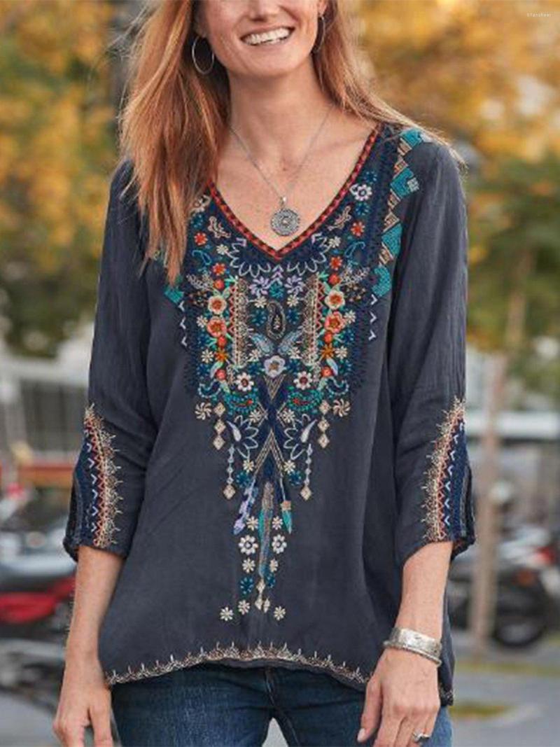 Women' Blouses Spring Summer Embroidery Woman Shirt Floral Retro Blouse Female Tops Blusa Feminina, Gray
Women' Blouses Spring Summer Embroidery Woman Shirt Floral Retro Blouse Female Tops Blusa Feminina, Gray