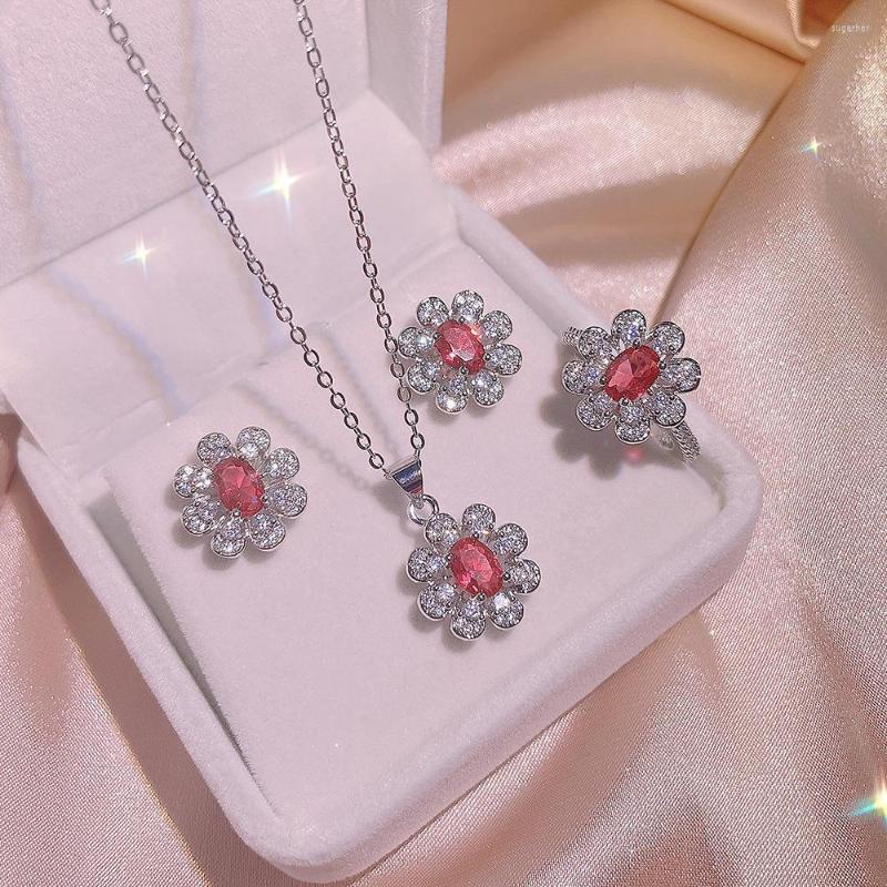 Necklace Earrings Set 2023 Exquisite Small Flower Red Cubic Zirconia Silver Color Ladies Wedding Bridal Jewelry Valentine's Day Gift, Picture shown
Necklace Earrings Set 2023 Exquisite Small Flower Red Cubic Zirconia Silver Color Ladies Wedding Bridal Jewelry Valentine's Day Gift, Picture shown
