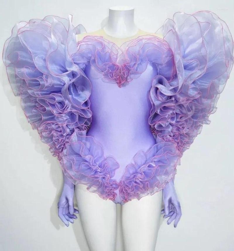 Stage Wear Modern Dance Singer Show Costume Fluorescent Pink Lace Puff Sleeves Bodysuit Gogo
Stage Wear Modern Dance Singer Show Costume Fluorescent Pink Lace Puff Sleeves Bodysuit Gogo