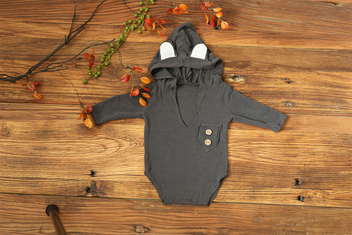 Caps Hats 1 Set Soft Elastic Baby hooded bodysuit born Pography Props for Baby Po Shoot Bebe Knit Sleeved Outfit Accessories 230313