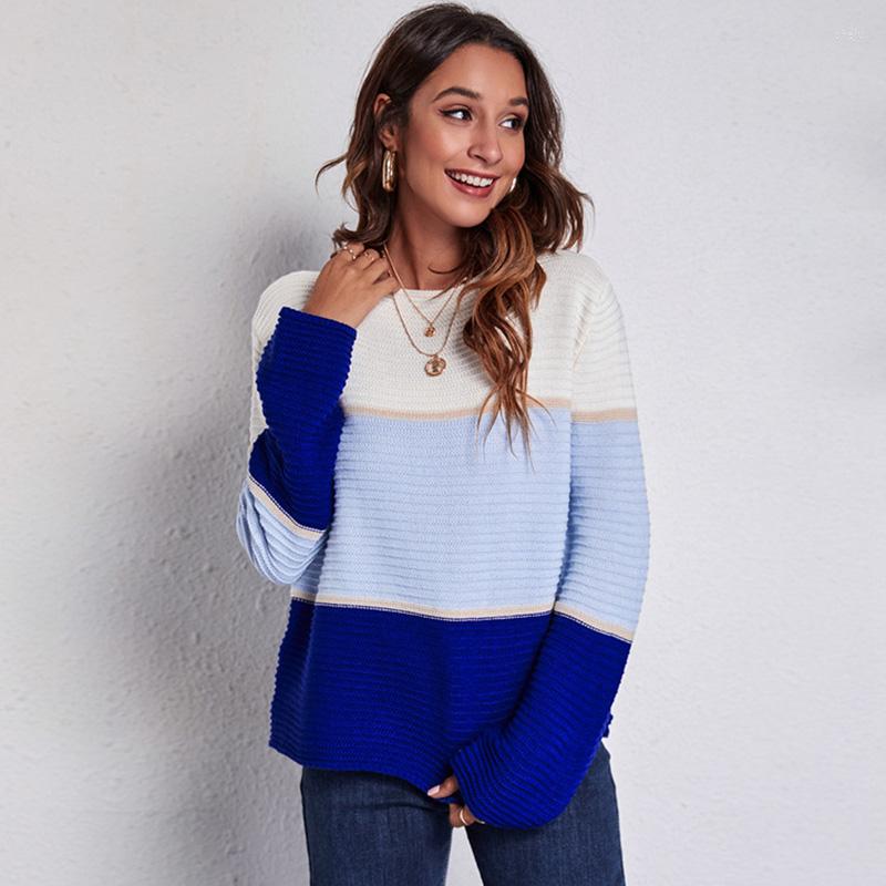 Women' Sweaters Slash Neck Women Knitting Tops Patchwork Color Leisure Ladies Sweater European Style Spring Autumn Female Knitted Pullovers, Blue
Women' Sweaters Slash Neck Women Knitting Tops Patchwork Color Leisure Ladies Sweater European Style Spring Autumn Female Knitted Pullovers, Blue