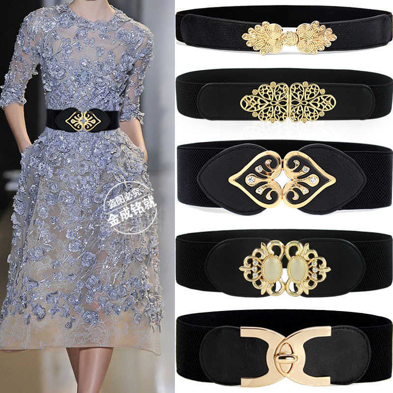 Waist Chain Belts Buckles Men's Women's Korean women's belt decoration with skirt elastic waist cover wide and narrow elastic belt fashion new style jinliluo, Black
Waist Chain Belts Buckles Men's Women's Korean women's belt decoration with skirt elastic waist cover wide and narrow elastic belt fashion new style jinliluo, Black