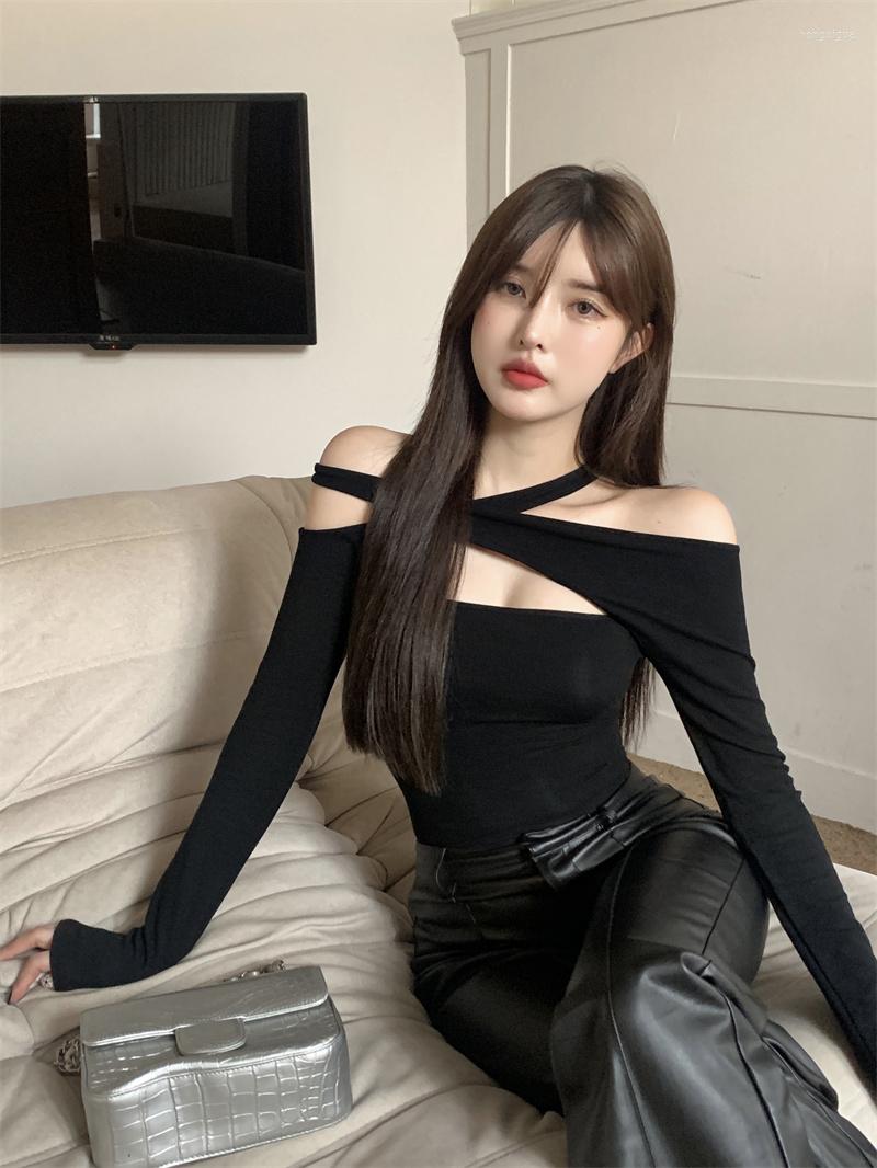 Women's T Shirts One-shoulder T-shirt Women's Autumn Sweet Short Solid Color Girl Chic Sexy Tight-fitting Thin Long-sleeved Bottoming, Black
Women's T Shirts One-shoulder T-shirt Women's Autumn Sweet Short Solid Color Girl Chic Sexy Tight-fitting Thin Long-sleeved Bottoming, Black