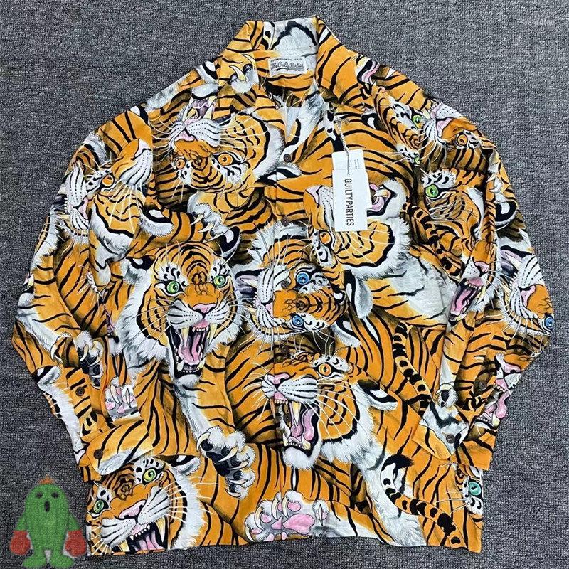 Men' Casual Shirts Hiphop Street Tiger Pattern Full Print WACKO MARIA Men Women
Men' Casual Shirts Hiphop Street Tiger Pattern Full Print WACKO MARIA Men Women