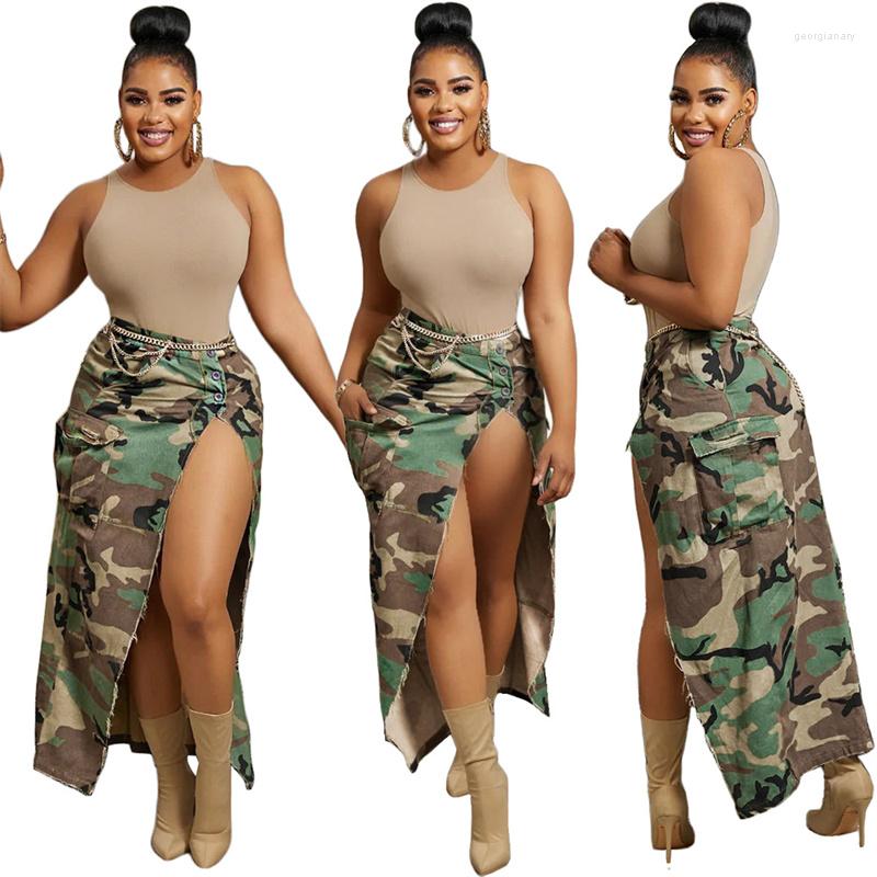 Skirts Ladies Camouflage Button Waist Slim Split Half Skirt Spring And Summer Street Trend Casual Asymmetric, Army green
Skirts Ladies Camouflage Button Waist Slim Split Half Skirt Spring And Summer Street Trend Casual Asymmetric, Army green