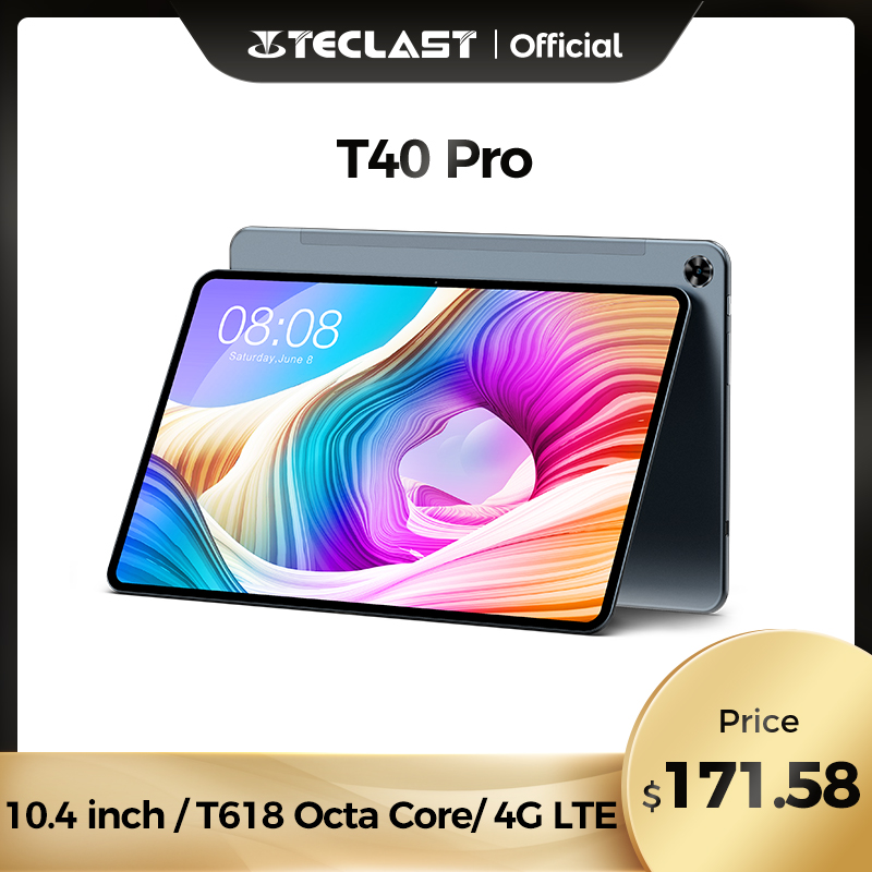 Teclast T40 Pro Tablet pc 10.4 Inch Android 11 2000x1200 8GB RAM 128GB ROM UNISOC T618 Octa Core 4G Network Wifi Fast Charging, Silver
Teclast T40 Pro Tablet pc 10.4 Inch Android 11 2000x1200 8GB RAM 128GB ROM UNISOC T618 Octa Core 4G Network Wifi Fast Charging, Silver