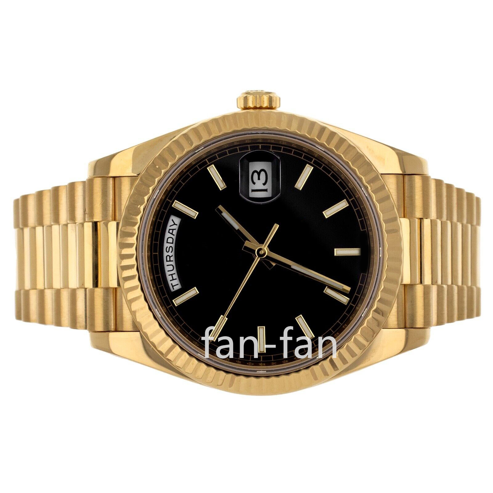 EWF Factory watch 3255 Day-Date 40 Black Dial Fluted Bezel Yellow Gold 40MM 228238 Full Set
EWF Factory watch 3255 Day-Date 40 Black Dial Fluted Bezel Yellow Gold 40MM 228238 Full Set