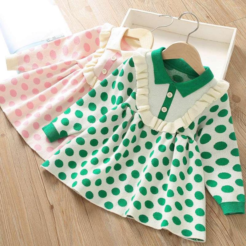 Girl Dresses Sweet Winter Autumn Girls Princess Dress Kids Children Baby Infants Knitting Dot Polka Long Sleeve Knitwear ADK1619, Green
Girl Dresses Sweet Winter Autumn Girls Princess Dress Kids Children Baby Infants Knitting Dot Polka Long Sleeve Knitwear ADK1619, Green