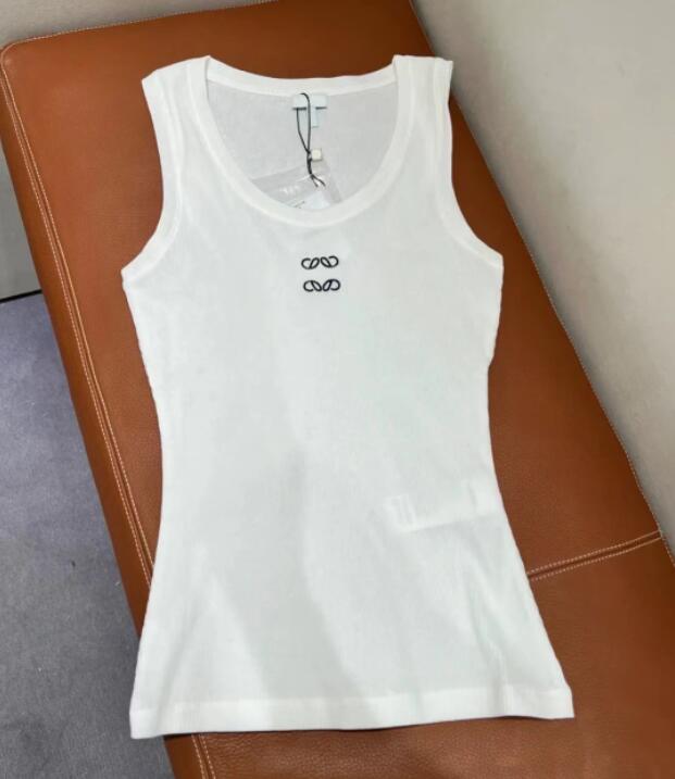loewetopswomen Original Standard The Same Tanks Classic Embroidery Women's Camisole Designer High-End Knitted Pure Cotton Suspenders Sexy Top Short
