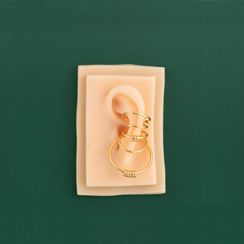 Ear Cuff ENFASHION Multilayer Circle Ear Cuff Clip On Earrings For Women Gold Color Rock Earings Without Piercing Fashion Jewelry E201174 230311