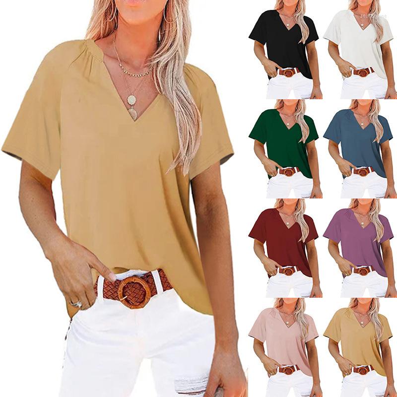 Women' Blouses Women Loose Blouse Shirts Summer V Neck Short Sleeve Solid Color Tops, Blue
Women' Blouses Women Loose Blouse Shirts Summer V Neck Short Sleeve Solid Color Tops, Blue