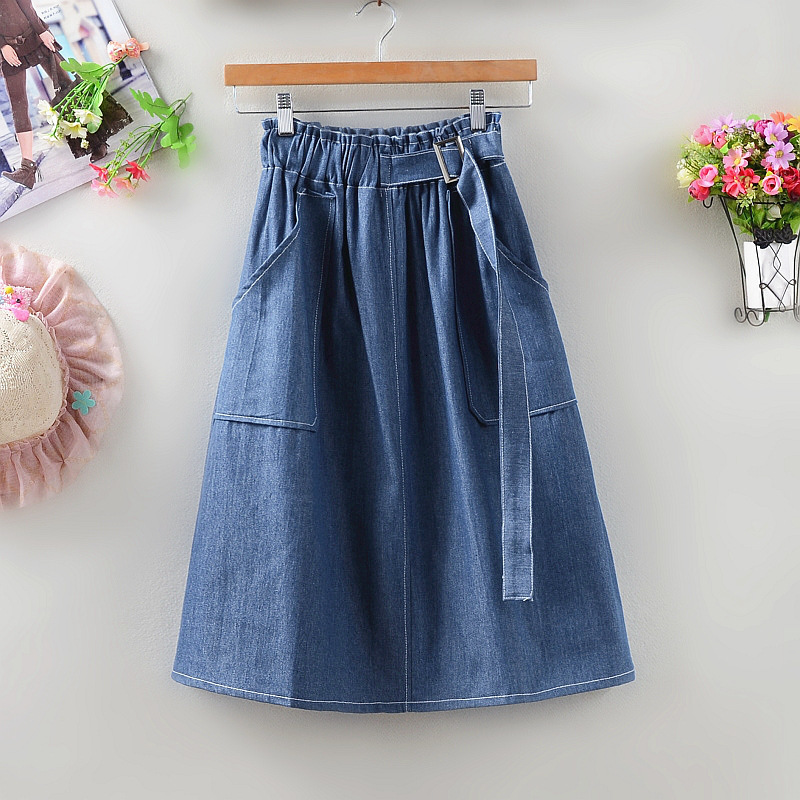 Skirts Summer Midi Denim Skirt Women Elastic High Waist A Line Jean Skirts Streetwear Deep Blue Casual Midi Skirt 230313
Skirts Summer Midi Denim Skirt Women Elastic High Waist A Line Jean Skirts Streetwear Deep Blue Casual Midi Skirt 230313