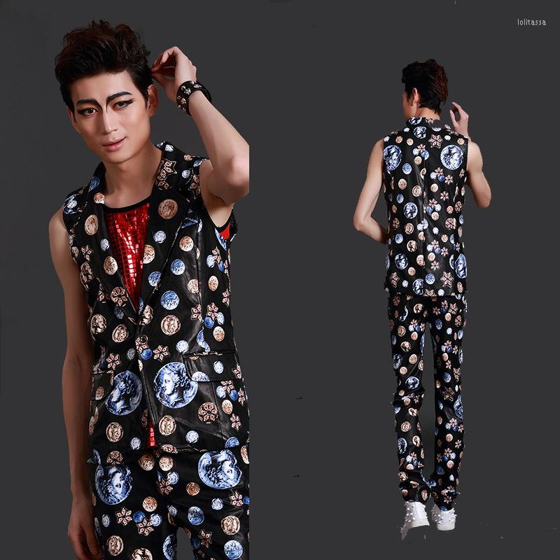Men's Suits Personality Slim Blazer Leather Clothing Set Male Show Stage Clothes Singer Performance Party Prom Costume, Fancy
Men's Suits Personality Slim Blazer Leather Clothing Set Male Show Stage Clothes Singer Performance Party Prom Costume, Fancy