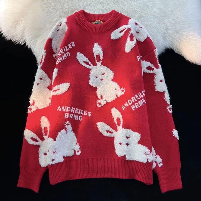 Women' Knits Chic Print Red Black Long Sleeve Jacquard Knitted Sweater Women Loose Korean Japanese Jumper Jacket Winter
Women' Knits Chic Print Red Black Long Sleeve Jacquard Knitted Sweater Women Loose Korean Japanese Jumper Jacket Winter