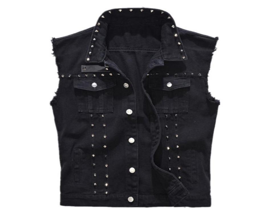 Fashion High Street Men Denim Vest Punk Style Rivet Jeans Waistcoat Plus Size M5XL Male Motorcycle Sleeveless Jean Jacket Black3305162, Black
Fashion High Street Men Denim Vest Punk Style Rivet Jeans Waistcoat Plus Size M5XL Male Motorcycle Sleeveless Jean Jacket Black3305162, Black