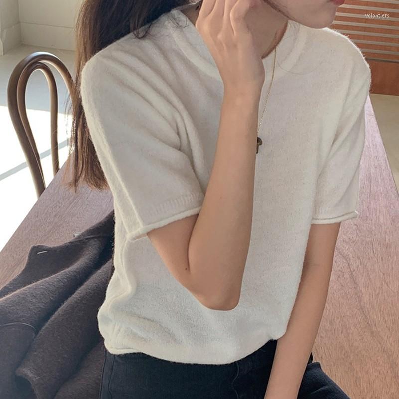 Women's T Shirts Knitted Short Sleeve White Shirt Women Tops 2023 Solid Korea Summer Tshirt Thin O-neck Knit Female Tee Casual 1801
Women's T Shirts Knitted Short Sleeve White Shirt Women Tops 2023 Solid Korea Summer Tshirt Thin O-neck Knit Female Tee Casual 1801