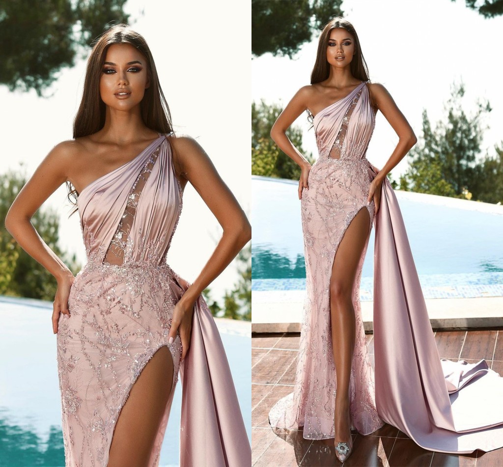 Sexy Pink One Shoulder Mermaid Evening Dresses High Thigh Split Sheer Appliques Sequins Beaded Pleats Long Satin Women Party Prom Gowns Arabic BC15417, Sage
Sexy Pink One Shoulder Mermaid Evening Dresses High Thigh Split Sheer Appliques Sequins Beaded Pleats Long Satin Women Party Prom Gowns Arabic BC15417, Sage