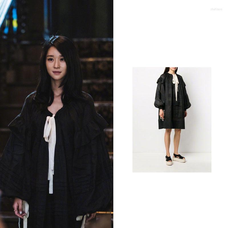Work Dresses Kpop Seo Yea Ji Korean Casual Women Black Solid Lace-up Dress Office Ladies Loose Fashion High Waist Long Sleeve Chiffon
Work Dresses Kpop Seo Yea Ji Korean Casual Women Black Solid Lace-up Dress Office Ladies Loose Fashion High Waist Long Sleeve Chiffon