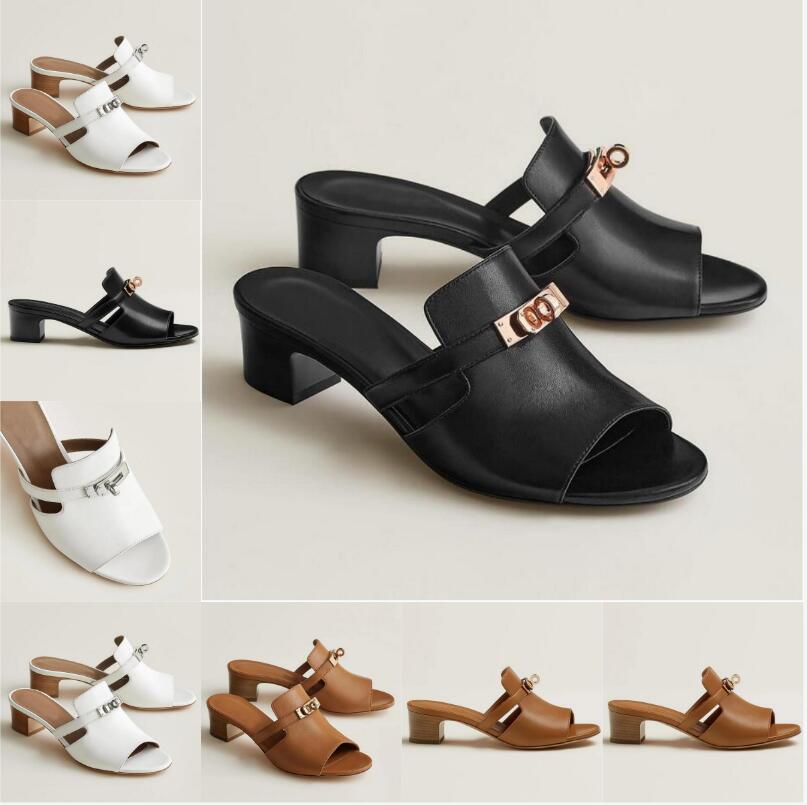 Summer Giulia Women Sandals Shoes Palladium-plated Kelly Buckle Slippers Calfskin Leather Brown Black White Women Slip On Fashion Lady Beach Slide hight heel 35-40
Summer Giulia Women Sandals Shoes Palladium-plated Kelly Buckle Slippers Calfskin Leather Brown Black White Women Slip On Fashion Lady Beach Slide hight heel 35-40