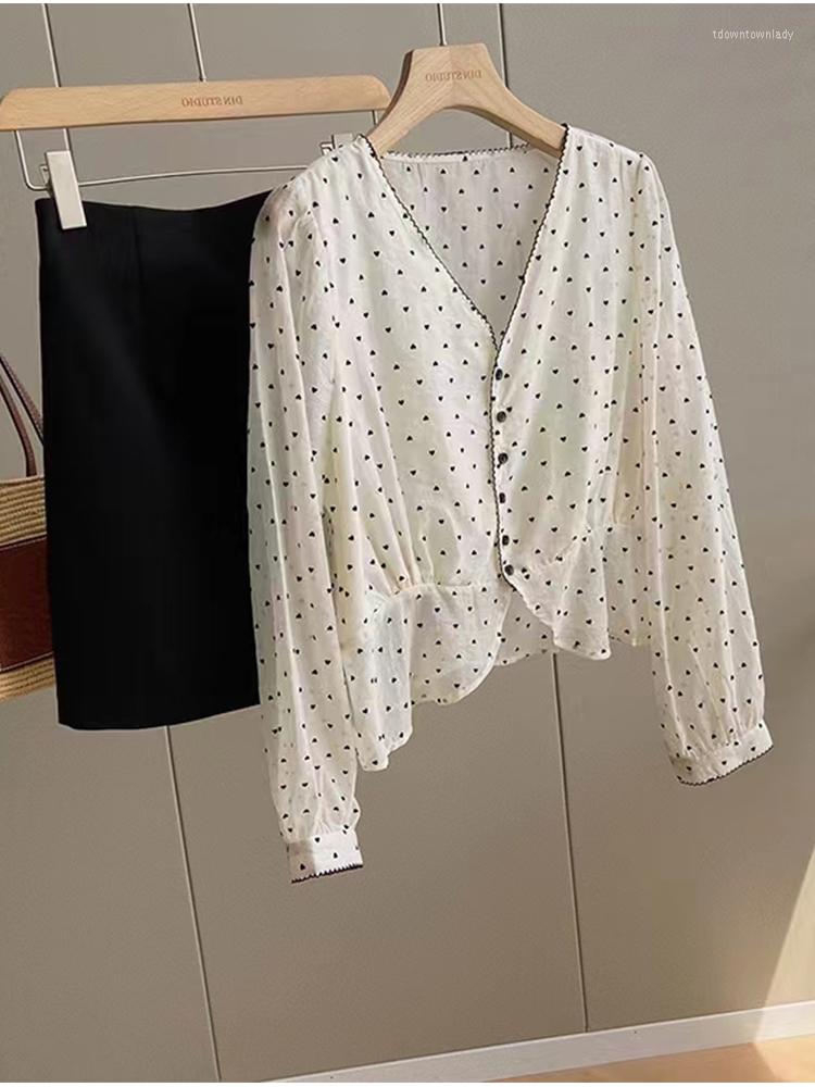 Women's Blouses Korean Fashion Woman 2023 Summer Autumn Thin Chiffon V Neck Women's Shirts Print Loose Long Sleeve Top Female Chemise, White
Women's Blouses Korean Fashion Woman 2023 Summer Autumn Thin Chiffon V Neck Women's Shirts Print Loose Long Sleeve Top Female Chemise, White