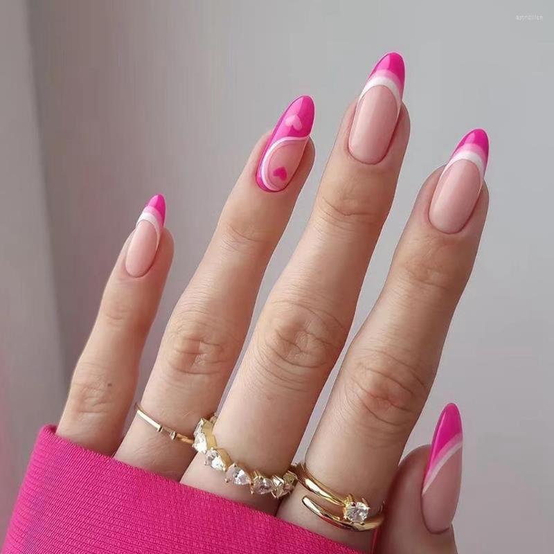 False Nails 24Pc Detachable Wavy Line Almond Wearable French Ballerina Artificial Fake Full Cover Nail Tips Press On, 05
False Nails 24Pc Detachable Wavy Line Almond Wearable French Ballerina Artificial Fake Full Cover Nail Tips Press On, 05