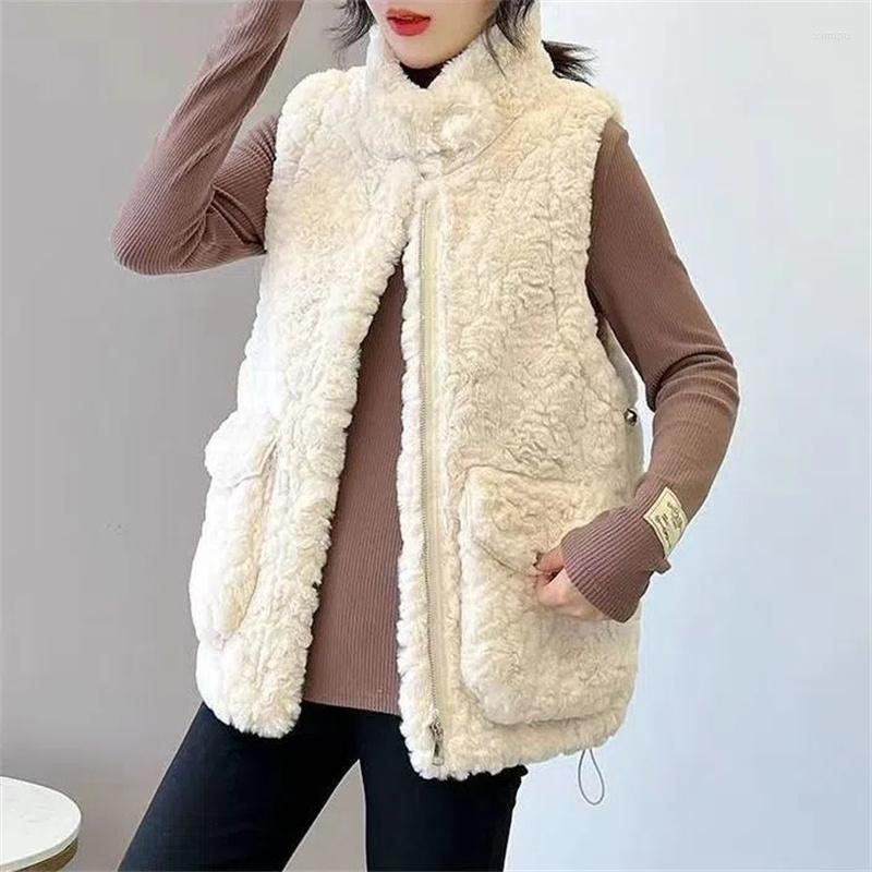 Women's Vests Fashion Faux Lamb Wool Thick Velvet Warm Vest Jacket Female Autumn Winter Korean Stand Collar Waistcoat Tops Women, Khaki
Women's Vests Fashion Faux Lamb Wool Thick Velvet Warm Vest Jacket Female Autumn Winter Korean Stand Collar Waistcoat Tops Women, Khaki