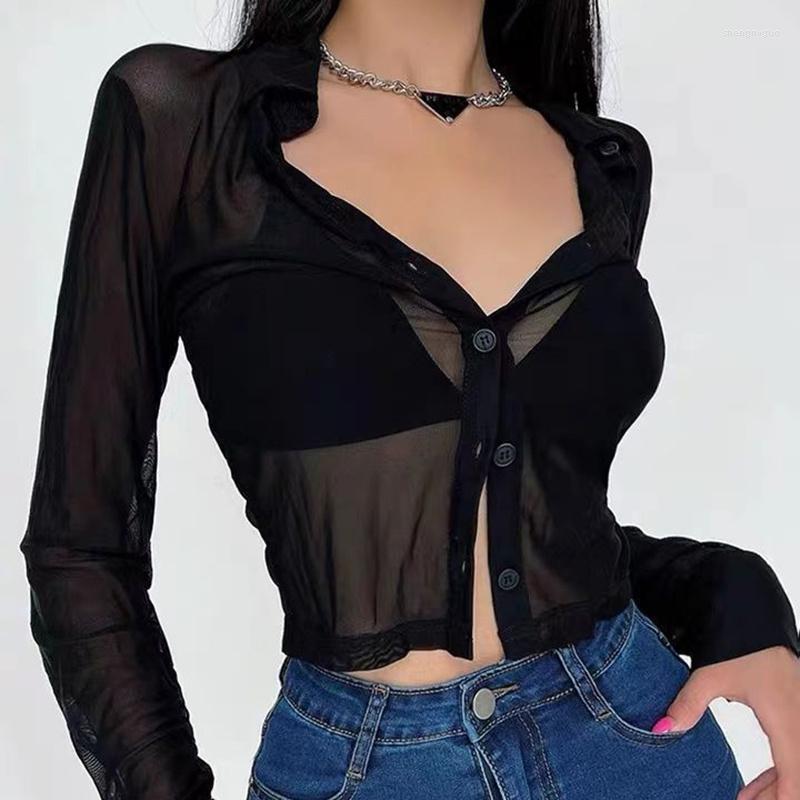 Women' Blouses Summer Sexy Women Shirts See Through Transparent Mesh Tops Long Sleeve Slim Ladies Blouse Crop Top 2023, Coffee
Women' Blouses Summer Sexy Women Shirts See Through Transparent Mesh Tops Long Sleeve Slim Ladies Blouse Crop Top 2023, Coffee