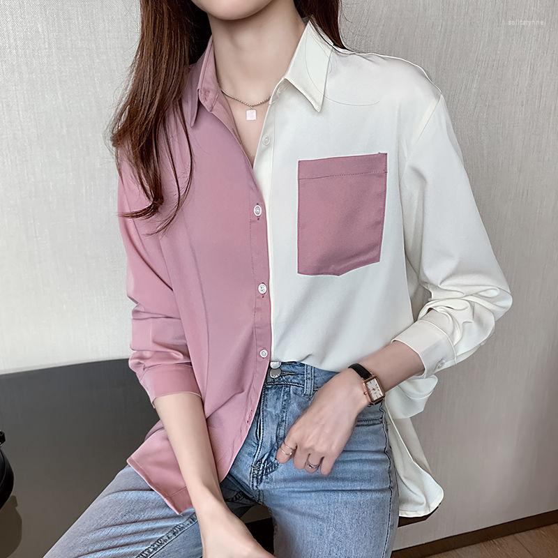 Women' Blouses Korean Women Button Up Shirt Woman Long Sleeve Shirts Blouse Chiffon Patchwork Office Lady White Tops, Green
Women' Blouses Korean Women Button Up Shirt Woman Long Sleeve Shirts Blouse Chiffon Patchwork Office Lady White Tops, Green
